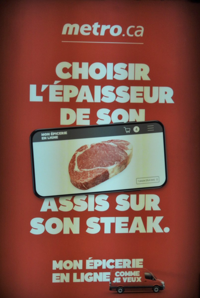 davidturbis's tweet photo. La publicité oublie de mentionner que pour acheter un steak aussi épais ça prend un bon portefeuille tout aussi épais...
Durant ce temps-là en évoquant la COVID les profits des grandes chaînes d'alimentation augmentent à tous les trimestres... #Métro #IGA #Provigo #Loblaws https://t.co/2la8QQLKkH
