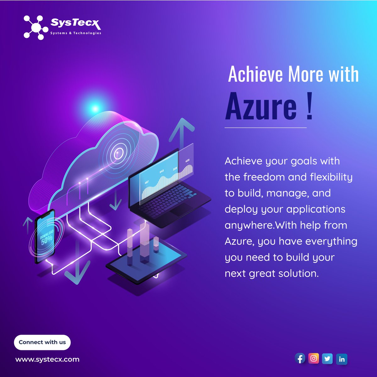 SysTecx's tweet photo. Discover a new world of sustainable, trusted cloud infrastructure with Azure

Let’s connect to discuss the scope of #azure solutions for your enterprise.
https://t.co/9qV9lwtJxn
.
.
#azure #microsoftazure #infra #administradorazure #systecx #cloudservices #devops #dubai #UAE https://t.co/7NSTxLX1CJ