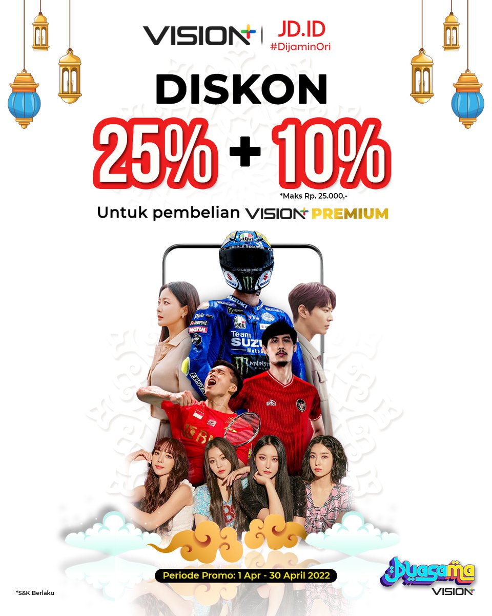 SeputariNews's tweet photo. PENGABDI DISKON MANA SUARANYA!
Kalau kamu membeli @visionplusid Premiun di https://t.co/F1ZWl4nmGr dapatkan potongan diskon 25% + 10%.
Tunggu apa lagi? Yuk berlangganan Vision+ sekarang juga! https://t.co/e8PhRTkG3B
#visioplus #VisionplusXJDID https://t.co/J8POekVel0