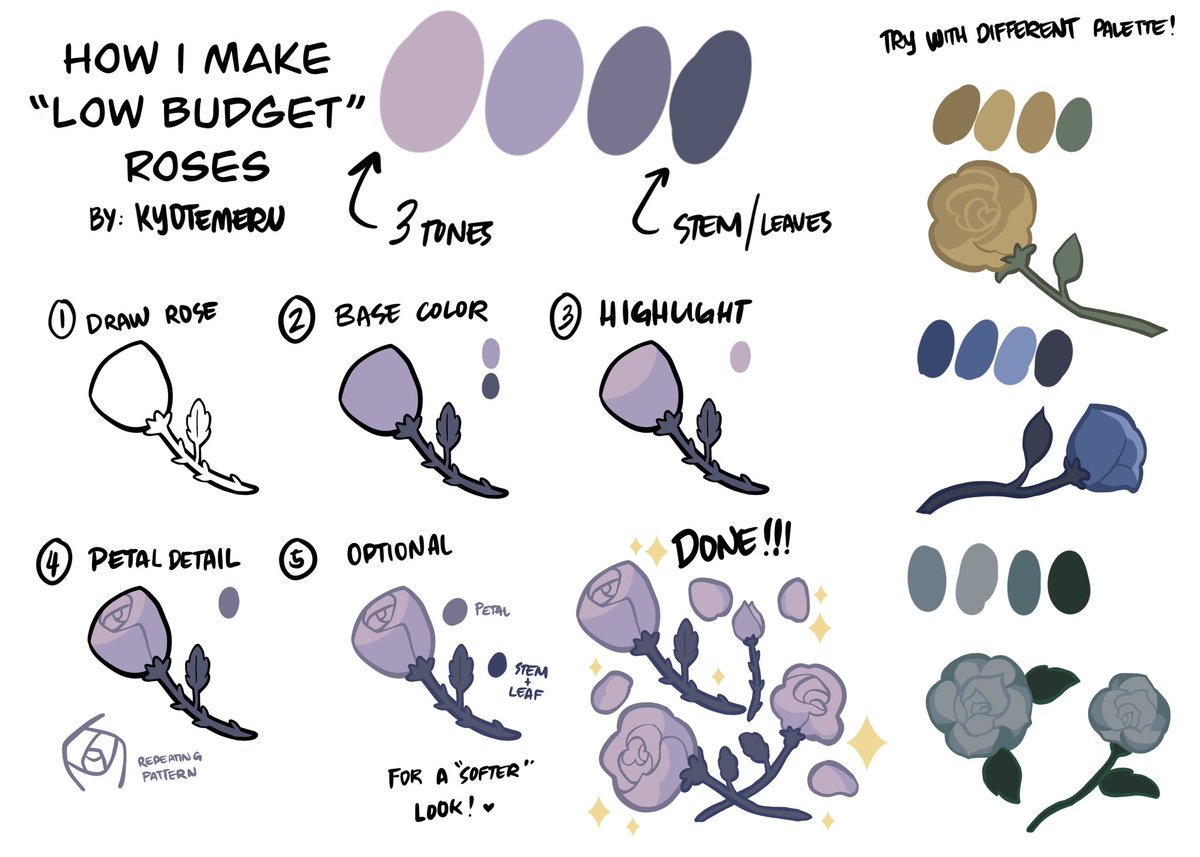 kyotemeru's tweet photo. Low budget roses tutorial because i said so 👀
#procreate https://t.co/1T4LZUR1YI