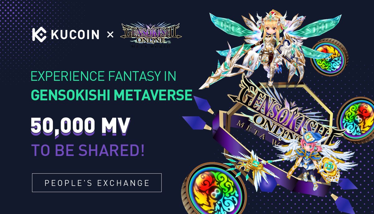 Experience Fantasy in GensoKishi Metaverse: 50,000 $MV To Be Shared!

 Join Now 👉 kucoin.com/news/en-experi…

💰 1,000 $MV Twitter Airdrop
✅ Follow <a href="/kucoincom/">KuCoin</a> <a href="/genso_meta/">GENSO Meta</a> 
✅ Retweet with #KuCoin_Lists_MV &amp; tag 3 friends
🎁 20 winners will each receive 50 $MV