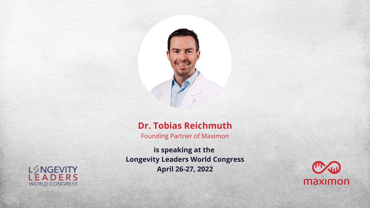 Maximon (@maximon_ag) on Twitter photo Our Founding Partner, <a href="/TobiasReichmuth/">Dr. Tobias Reichmuth</a> will speak at the <a href="/longevityleader/">Longevity Leaders</a> World Congress on April 26-27th, 2022 in London, United Kingdom.
He will hold a speech on āBuilding and investing in longevity companiesā and participate in an investment panel.
#longevity #investment Our Founding Partner, <a href="/TobiasReichmuth/">Dr. Tobias Reichmuth</a> will speak at the <a href="/longevityleader/">Longevity Leaders</a> World Congress on April 26-27th, 2022 in London, United Kingdom.
He will hold a speech on āBuilding and investing in longevity companiesā and participate in an investment panel.
#longevity #investment