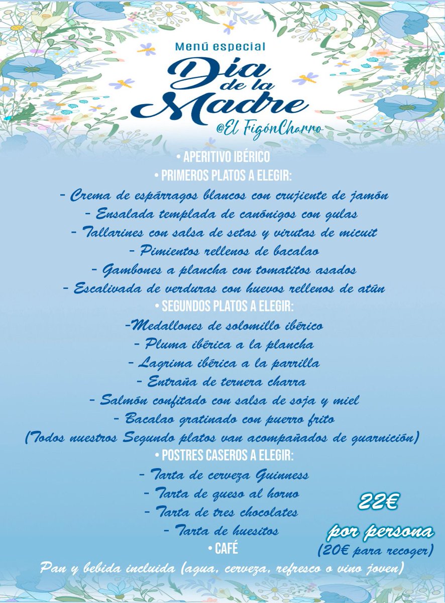 ¡Madre no hay más que una y hay que mimarla como se merece! Tráela a disfrutar de su día con un menú hecho con todo nuestro cariño #menudeldiadelamadre #diadelamadre #madrenohaymasqueuna  #undiaespecial #comidafamiliar #eventoenfamilia #mama #madre #supermama #Salamanca #ricorico