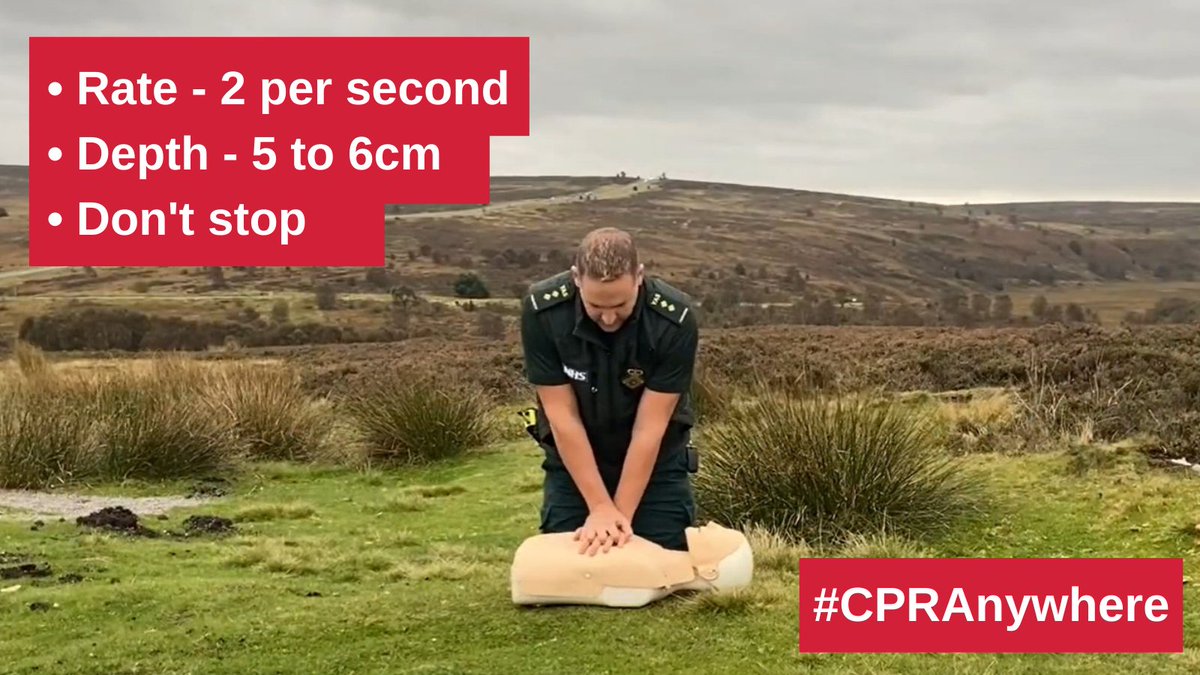 YorksAmbulance's tweet image. A person can go into cardiac arrest anywhere, at any time, so it's vital you know how to perform CPR.

⏰ Rate - 2 compressions per second
⬇️ Depth - push 5 to 6cm down on the chest
❌ Don't stop

Please share this life saving message 🔁