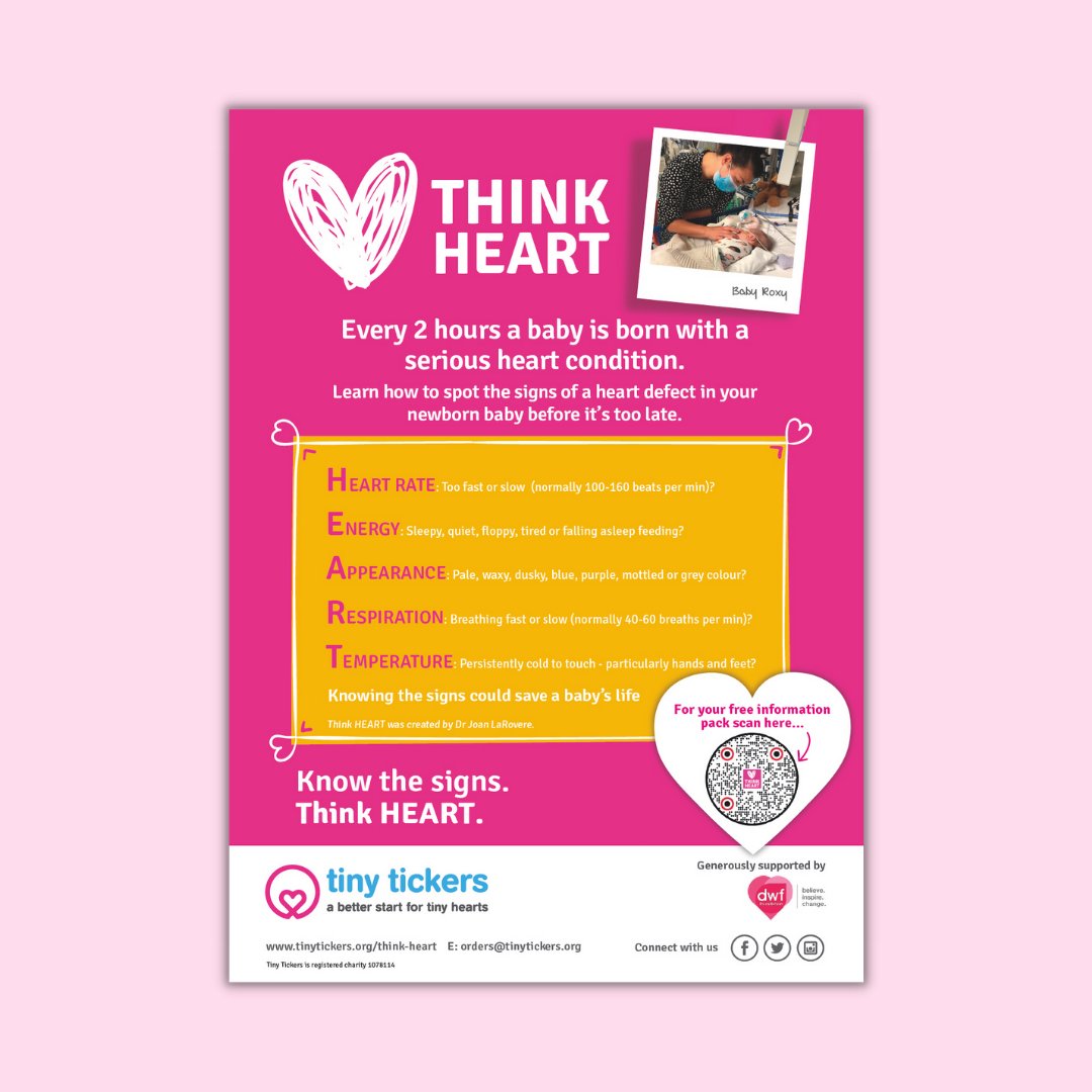 We printed this essential A4 #poster for <a href="/tinytickers/">Tiny Tickers Charity</a>  charity on the awareness of heart conditions in babies, and how to spot them early.
Tiny Tickers is an incredible charity that gives babies the best start to life possible❤️
tinytickers.org