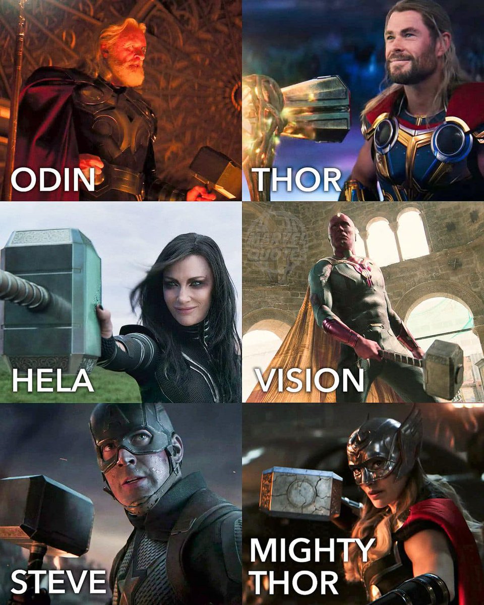 People that lifted Mjolnir in the MCU…

#ThorLoveAndThunder #Thor #mjolnir