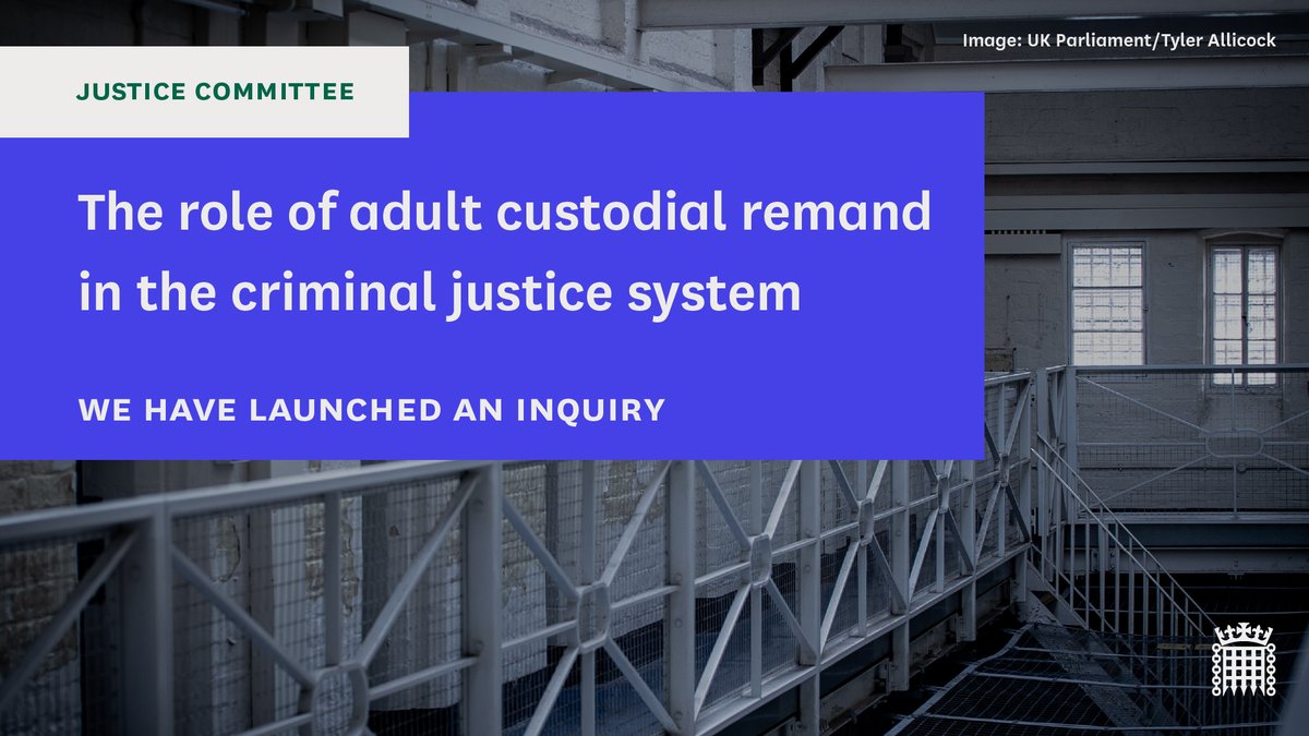 In March we launched a new inquiry into the role of adult custodial remand in the criminal justice system. Find out more and submit your views here by Friday 22 April: committees.parliament.uk/work/6566/the-…