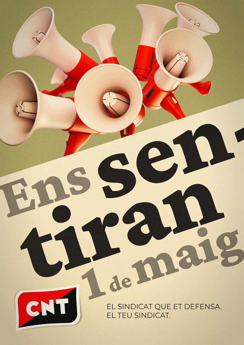 📢 Cartell de #CNT per aquest pròxim #1deMaig ✊🔴⚫

🧐Consulteu les convocatòries a les web oficials de CNT per assistir a la més propera!