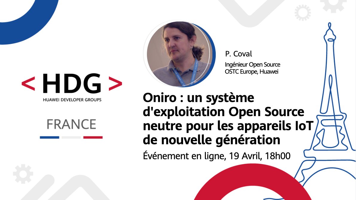 📆 Rendez-vous aujourd'hui à 18h pour notre webinaire <a href="/FranceHdg/">HDG France</a> ! Notre intervenant Philippe Coval vous expliquera les tenants et aboutissants de l'#OpenSource et vous présentera notre nouveau projet : Eclipse Oniro.
Inscrivez-vous 👉 meetup.com/hdg-france-hua…