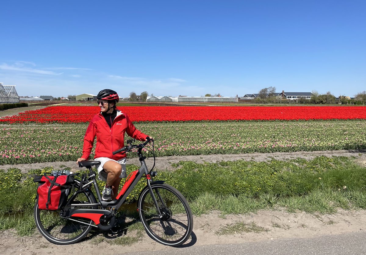 Such a nice bike ride through the beautiful Dutch tulip fields with my daughter. #netherland #flowers #biking