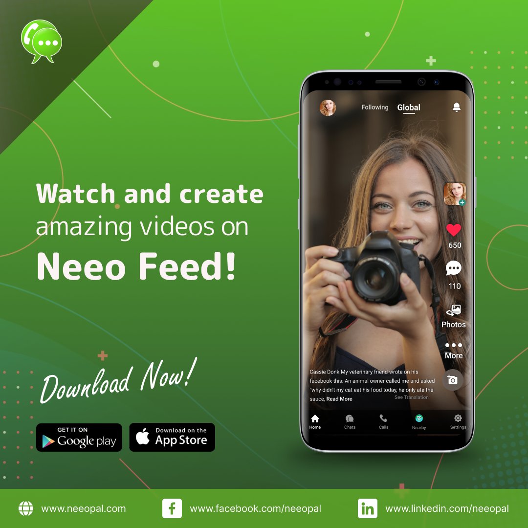 neeopal's tweet image. Watch and create amazing videos on Neeo Feed!
 #neeo #neeopal #apps #messenger #calls #videocalls #audiocalls #application #translator #nearby #social #communication #translation #meet_nearby #privacy #securecommunication #meetnearbypeople