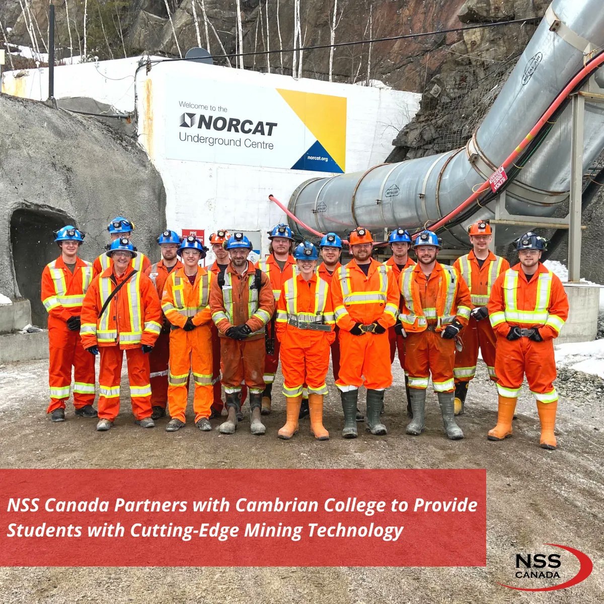 nsscanadainc's tweet photo. NSS Canada is proud to partner with @cambriancollege to provide #students in the #Mining Engineering Technician Program with cutting-edge mining #technology
Students now have access to state-of-the-art surveying equipment & tech for experience in an #underground setting https://t.co/cDQm7Z1i9w