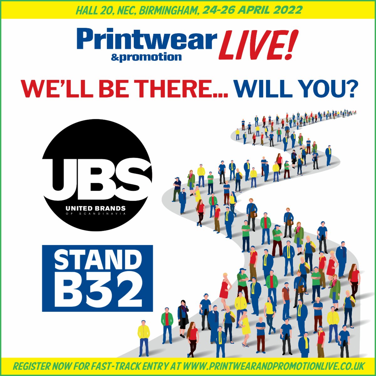 Come and Join us as we exhibit at this years Printwear &amp; Promotion Show in Hall 20, NEC, Birmingham from the 24th-26th of April.

United Brands - Stand B32

#Printwear2022 #promotionalclothing #promo #ubs #unitedbrands #bagstore