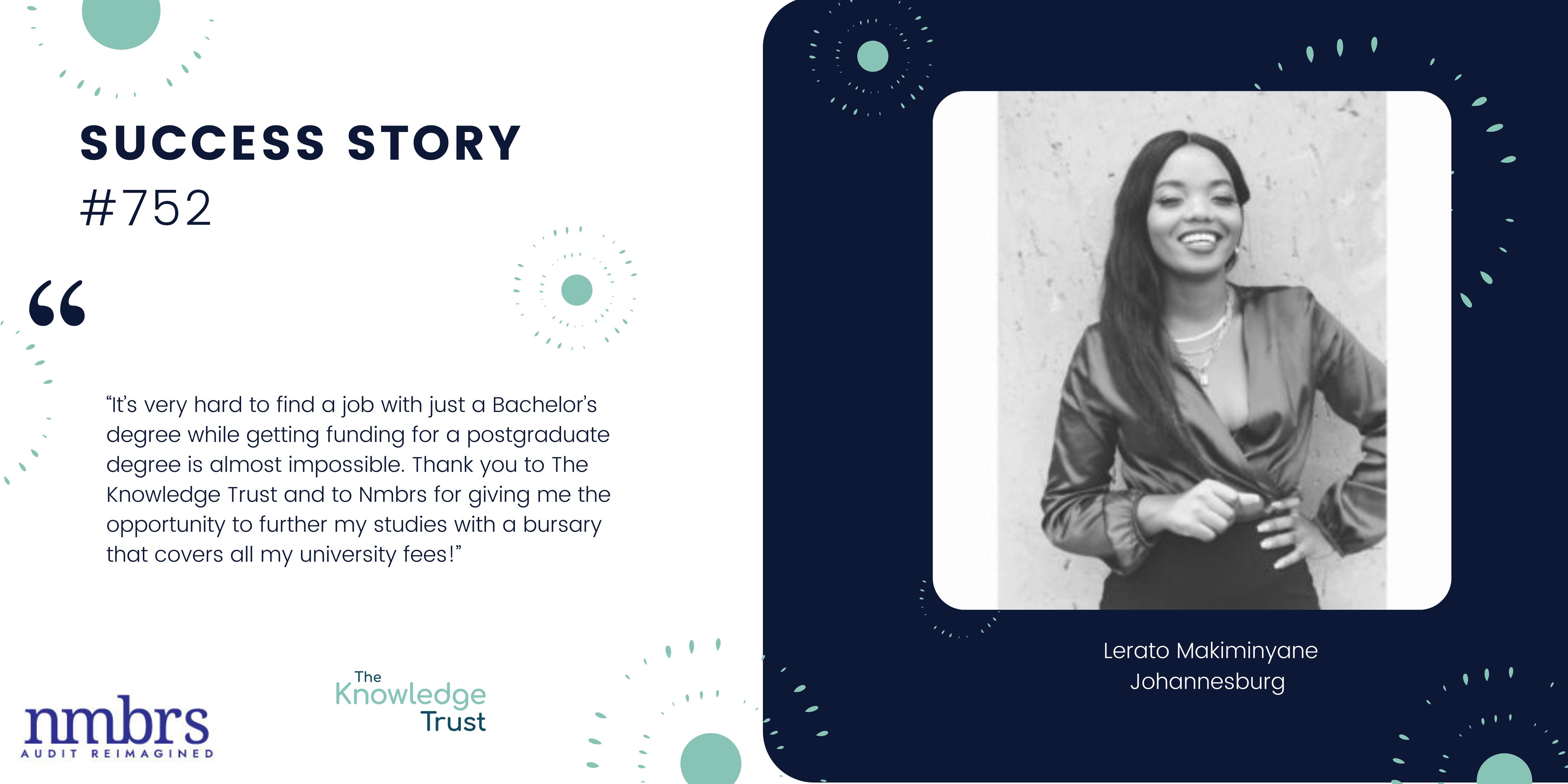 The Knowledge Trust on Twitter "Here is Lerato who scored an Accounting bursary with us to