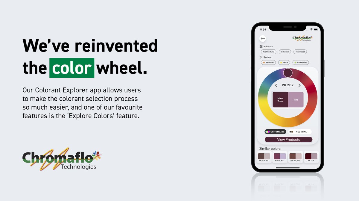 We’ve reinvented the color wheel.

Our Colorant Explorer app allows users to make the colorant selection process so much easier, and one of our favourite features is the ‘Explore Colors’ feature.

Want to try it for yourself? Download the app today: bit.ly/3BABVqX