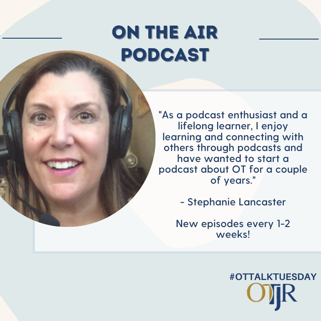 OTJRJournal's tweet photo. This week on #OTTALKTUESDAY we want to share @TheOutLoudOT #OnTheAir #podcast with Stephanie Lancaster! Since 2017, Stephanie has been hosting this #OTpodcast on various platforms- check it out!
https://t.co/3nU9KLhH7m
#OT #occupationaltherapy https://t.co/kmwDXoQ7Uv