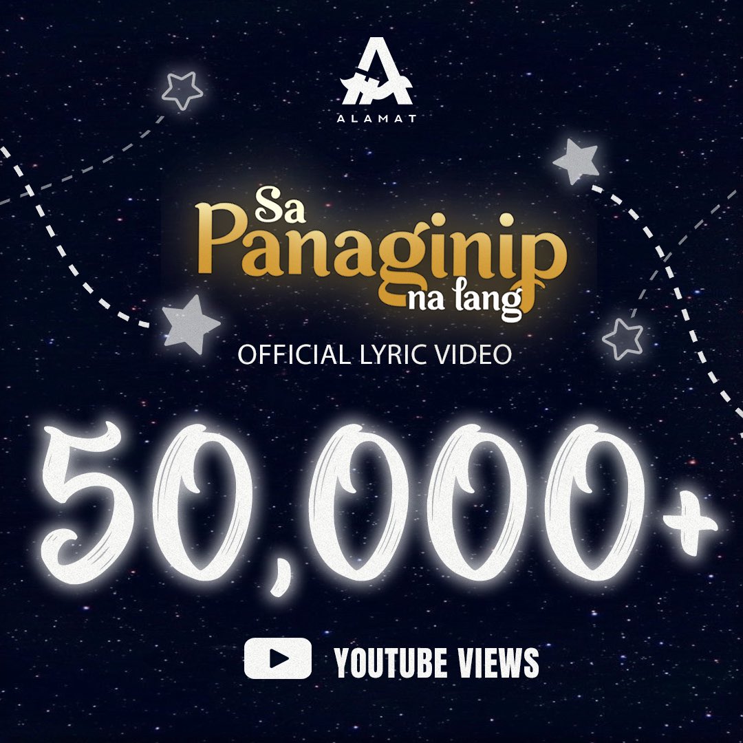 50,000+ views: #SaPanaginipNaLang official lyric video 🔗 youtu.be/OZXVi5jYFnc 🤎

 #AlamatSPNL_recording #ALAMAT_SPNL