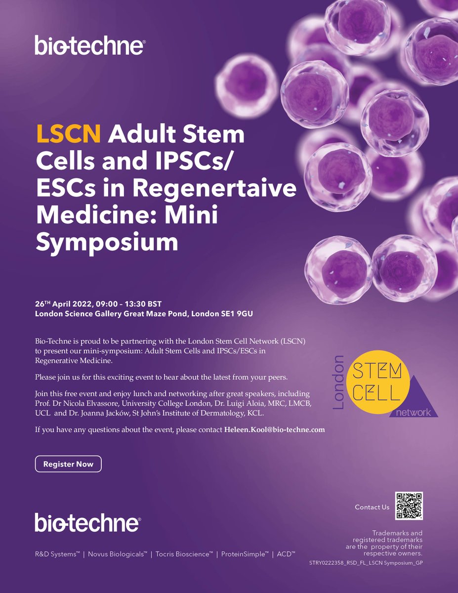 DrKool15's tweet photo. Bio-Techne is proud to be partnering with London Stem Cell Network to present to you: 
https://t.co/gFh1Aszz6H
#stemcells #organoids #networking #freelunch #science #regenerativemedicine #lscn #biotechne #kcl #ucl #imperialcollegelondon https://t.co/NnZ3YRvoxF