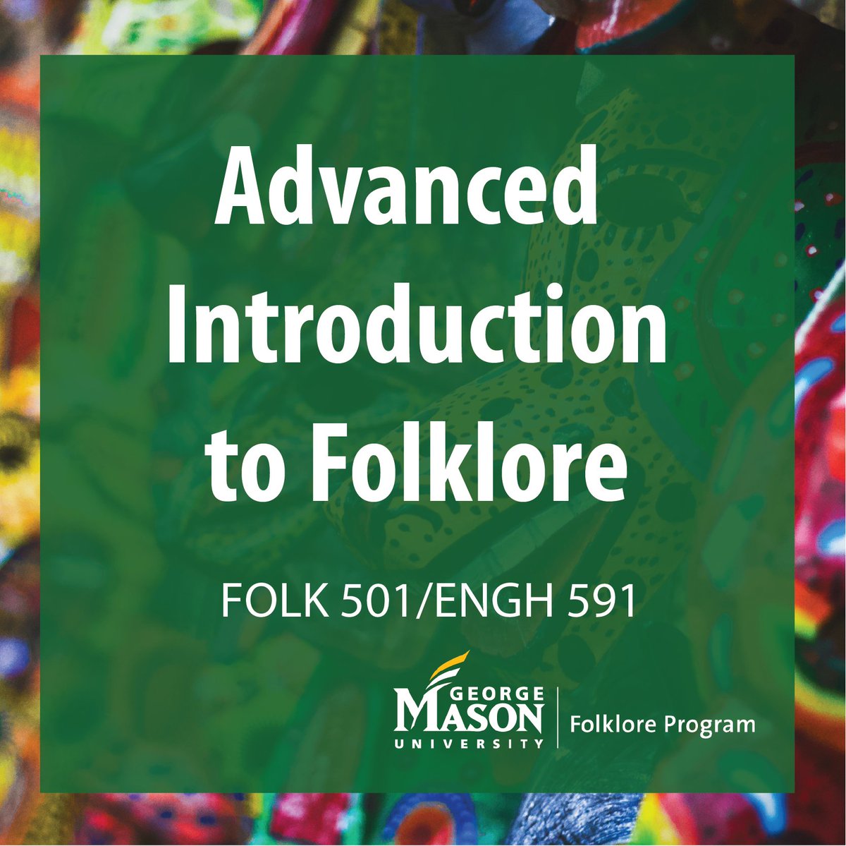 GMU_Folklore's tweet photo. Grad students, registration for the fall semester opens today! What classes are you looking forward to next semester?
#MasonNation #Folklore #Folklife #WhatIsFolklore #BodyLore #Museums #GenderStudies https://t.co/HTGyHGL2uN