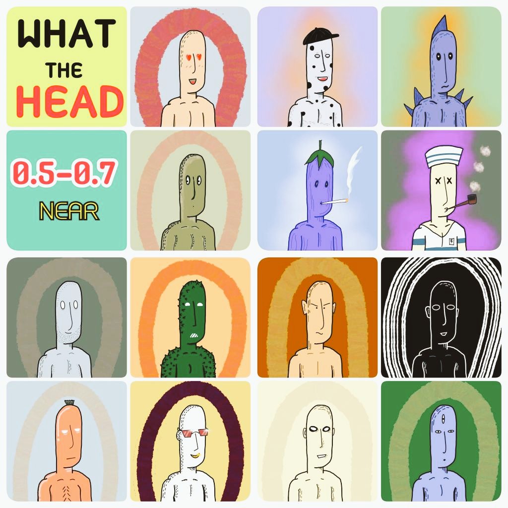👤What the head? 
➡️Characters created when I had migraines. There are many thoughts in the head that come together, thus creating this collection.

🧾Start 0.5 - 1.0  Near
 
Check ➡️
paras.id/collection/wha…

 #NFTs #NFTcollection #PARASnft