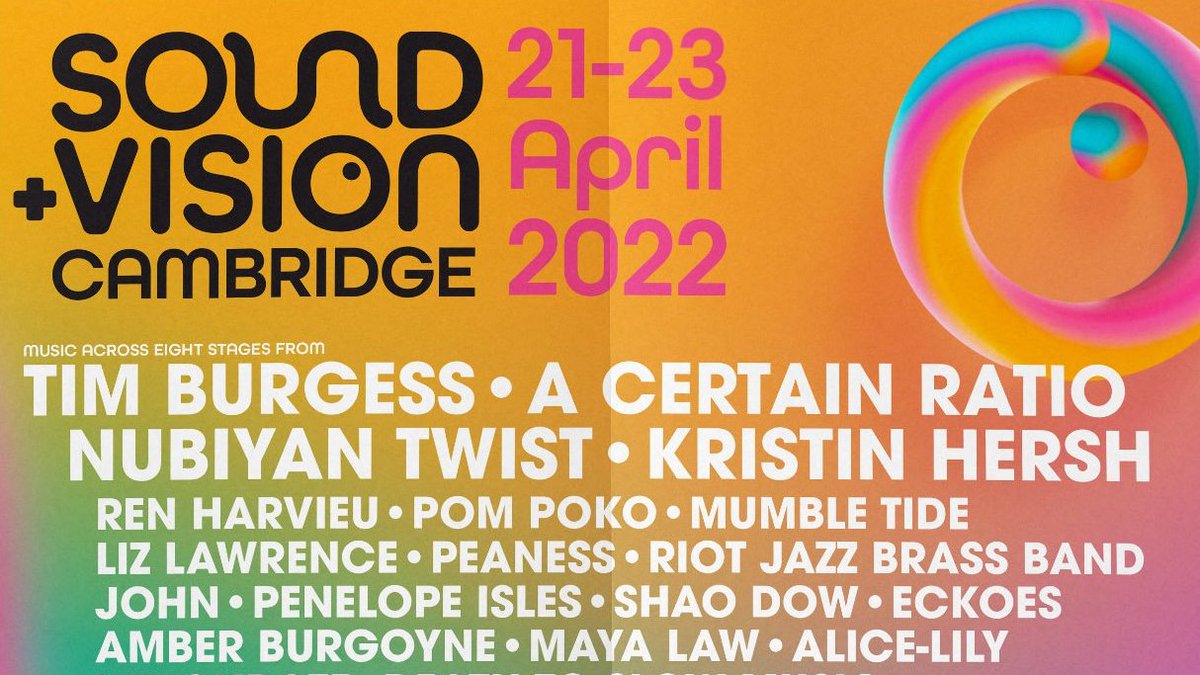 Sound + Vision is this week! The multi-venue festival takes place across 8 stages in venues across Cambridge from Thursday to Saturday and includes over 70 acts from the worlds of music and comedy. @ace_southeast @CambsEdition @BBCCambs