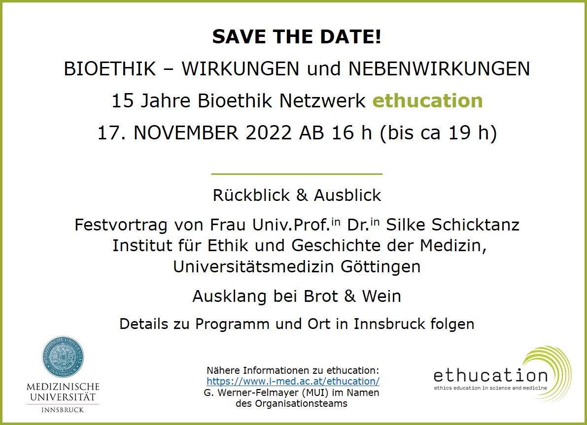 MaFrischhut's tweet photo. #Ethics & #education = #ethucation | 15 Jahres Jubiläum am 17.11. in #Innsbruck | #SaveTheDate
Mit #SilkeSchicktanz
@UMIT_University @imed_tweets @arbeitskreisWuV @uniinnsbruck @MCI_Innsbruck https://t.co/U8oXB3kUnp