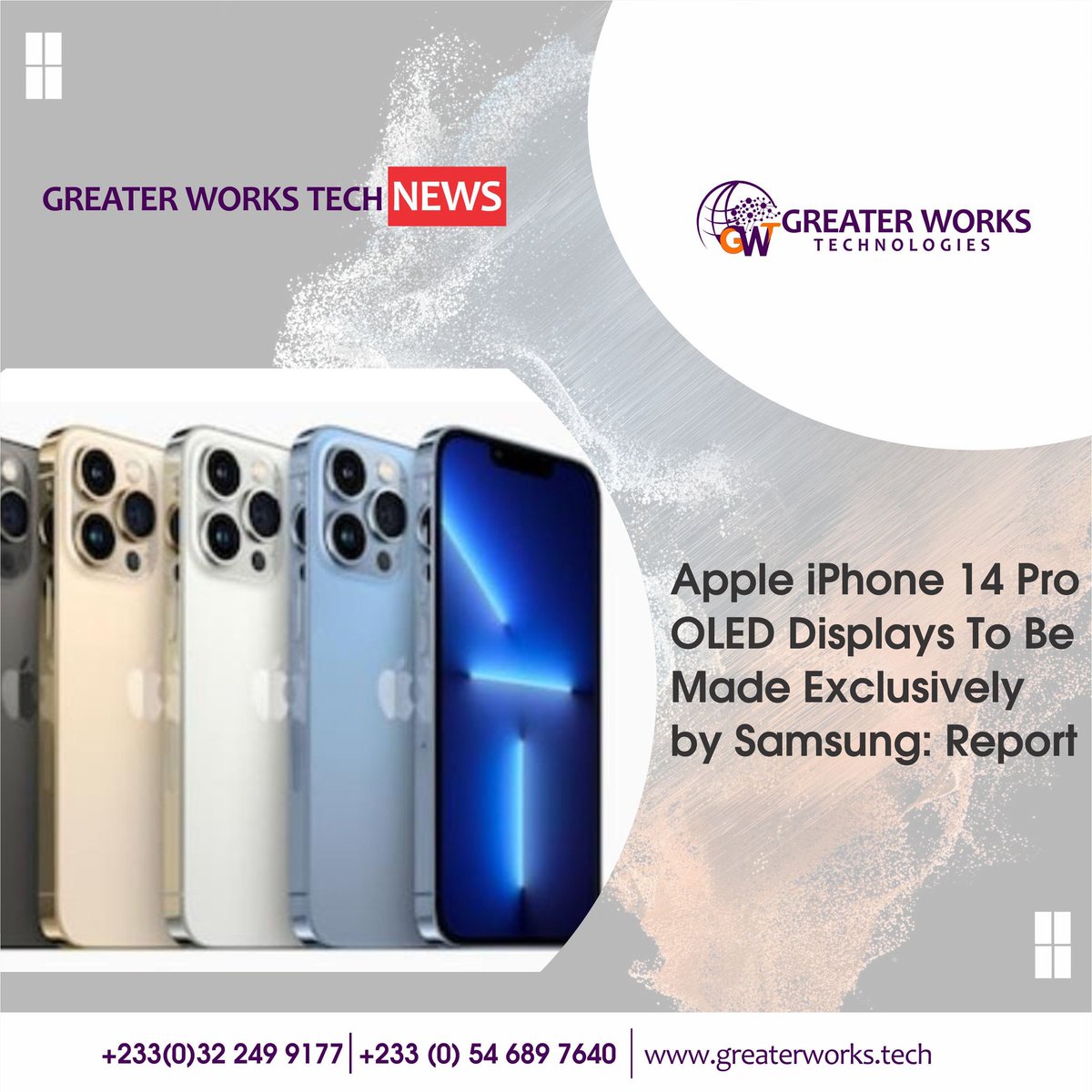 GreaterWorkTech's tweet image. The iphone 14 lineup is expected to succeed the iphone 13 and iphone 13 Pro, be ready!

#greaterworks #techgh #newtrends #technologies #explore #business #technews #happytuesday
greaterworkstech@gmail.com