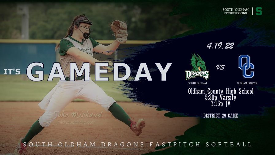 sohssoftball's tweet photo. FIRST DISTRICT GAMEDAY ‼️
🆚 Oldham County
📍 Oldham County High School
🕒 5:30pm, JV at 7:15
💵 $7 online | $8 at the gate
https://t.co/7ElnMek0g8
@SOHSDragons @OldhamEraSports @j_michaud_photo @OCColonelNation #GoSouth https://t.co/RW8hWTzjJp