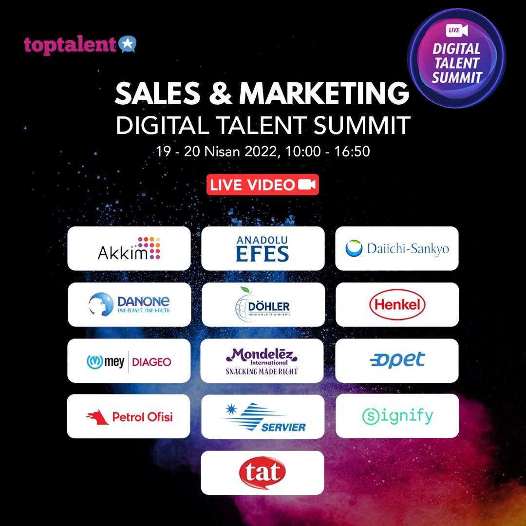 19-20 Mayıs Sales and Marketing ücretsiz etkinliğinde Türkiye'nin önde gelen firmalarının satış ve pazarlama yöneticileri yetenekler ile buluşuyor.
 
Etkinlik linkine Yetenek Kapısı üzerinden ve ya aşağıdaki bağlantıyı kullanarak erişebilirsiniz.

toptalent.co/toptalent-sale…