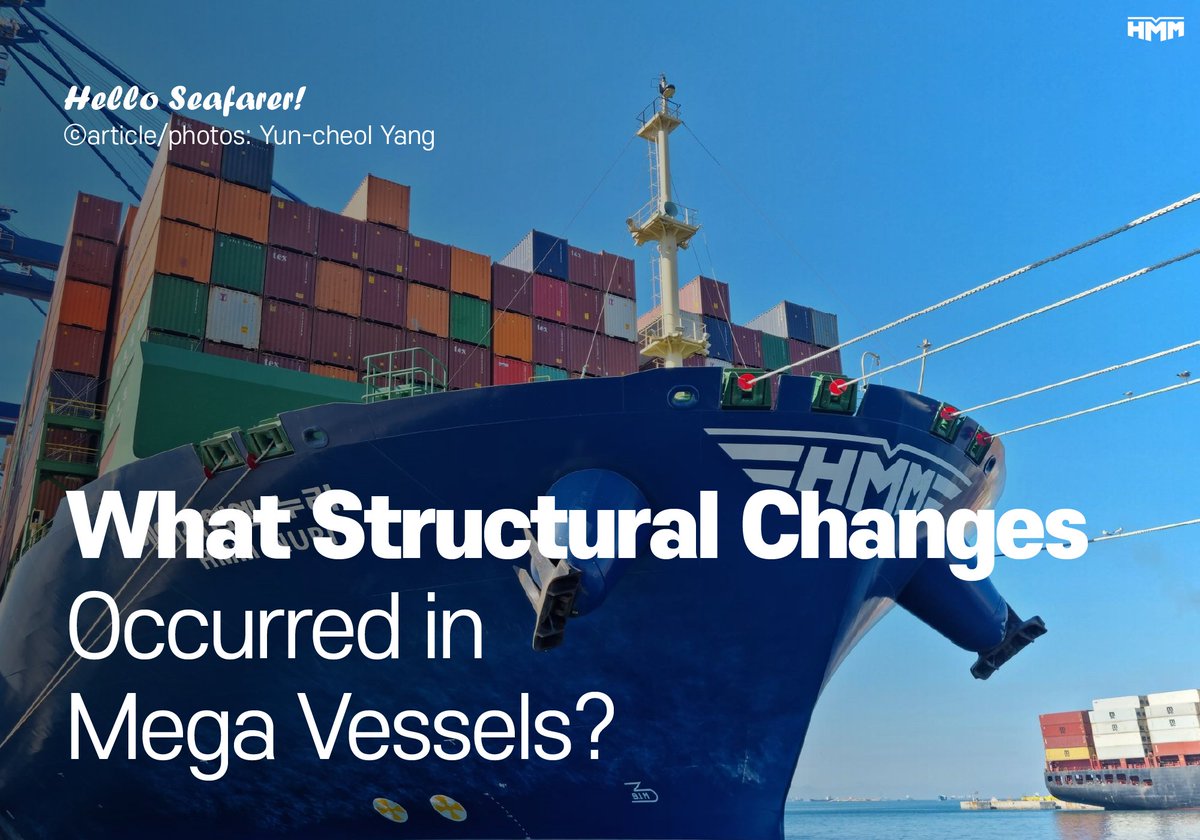 HMM__official's tweet photo. #HMM #HelloSeafarer There are various types of ships out on the ocean, and their size is growing rapidly. The enlargement of vessels has brought several structural changes to enhance navigation efficiency and maintain safety standards. Read more: https://t.co/l0PxDVLSns https://t.co/l90CfWvrM5
