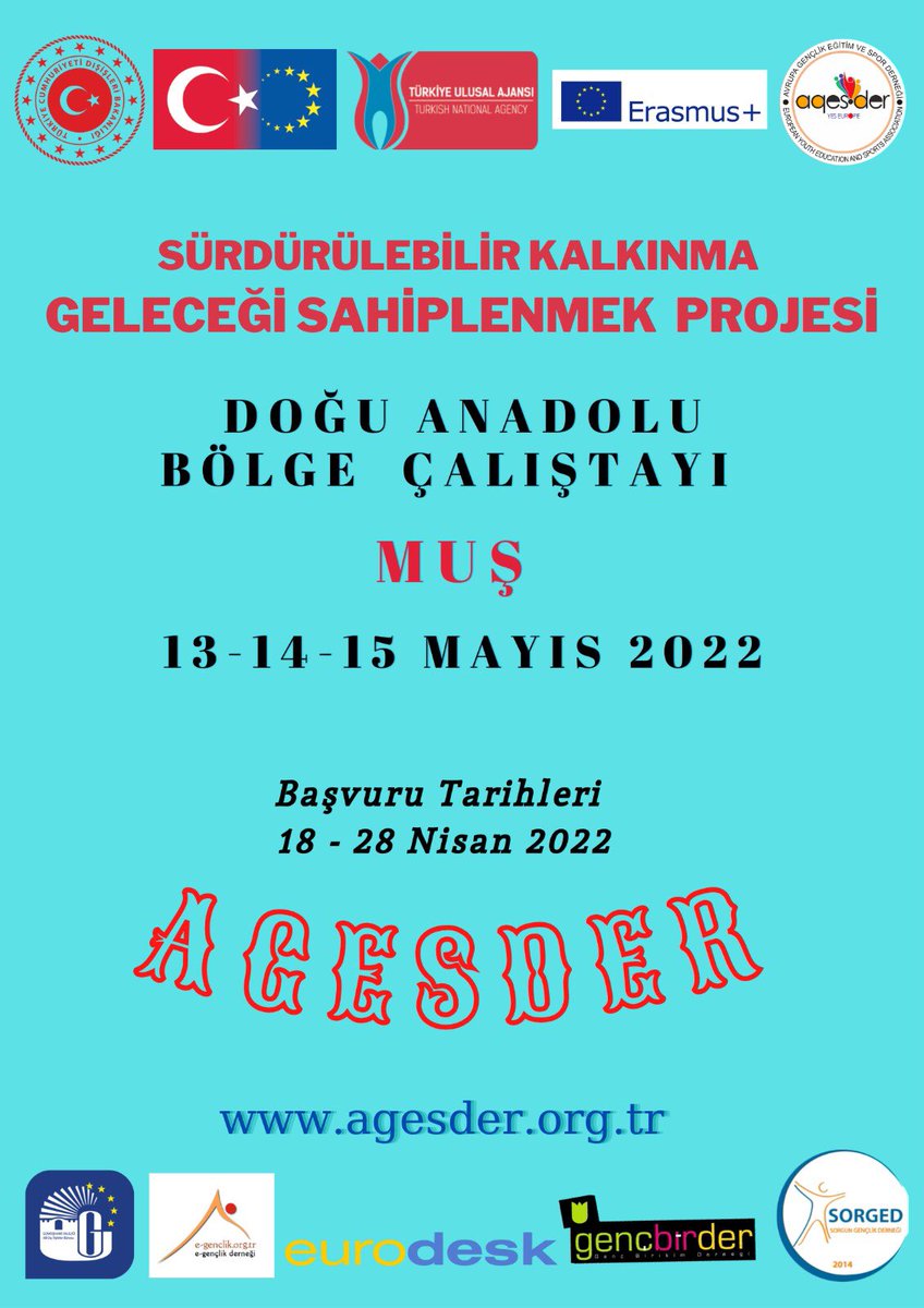 bilgehanh's tweet photo. Sürdürülebilir Kalkınma - Geleceği Sahiplenmek Projesi 
Doğu Anadolu (Muş) Bölge Çalıştayı :13-14-15 MAYIS 2022

Başvuru Formu İlan Tarihi :  
18 Nisan 2022 Pazartesi
Son Başvuru Tarihi :  
28 Nisan 2022  Perşembe 
Ayrıntılar için: https://t.co/tG6mYGjgyb https://t.co/rErPoHdDlS