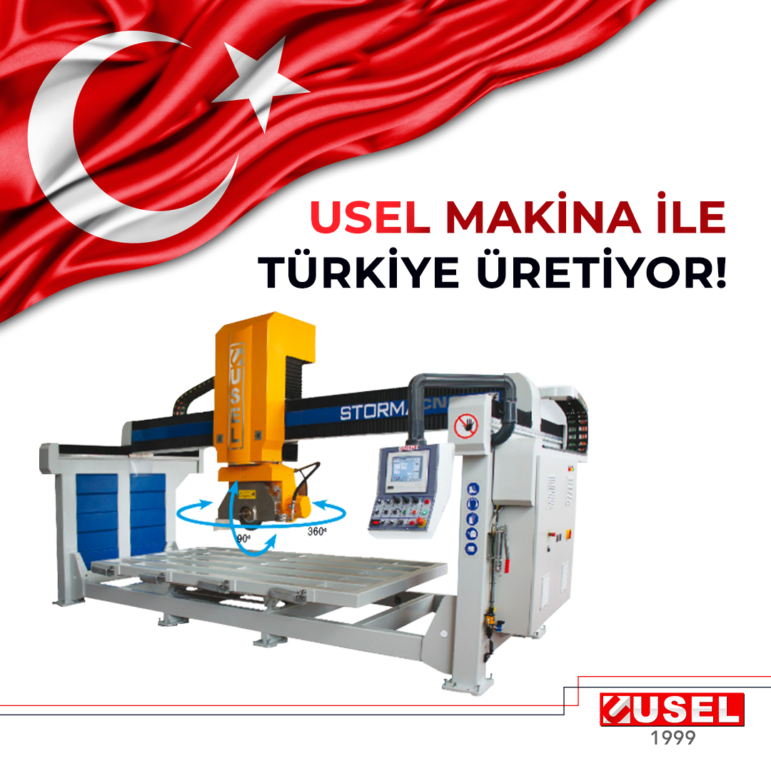 uselmakina's tweet image. Yerli olarak ürettiğimiz CNC5 makinemiz, Ulusoy Granit Mermer&apos;e teslim edilmeye hazır. ✅ Bir markanın daha granit mermer ve doğal taş üretim süreçlerine katkı sağlamanın mutluluğunu yaşıyor, üretmeye hız kesmeden devam ediyoruz. 🇹🇷

#USELMakina #İhracat #CNC5axis #CncMakinesi