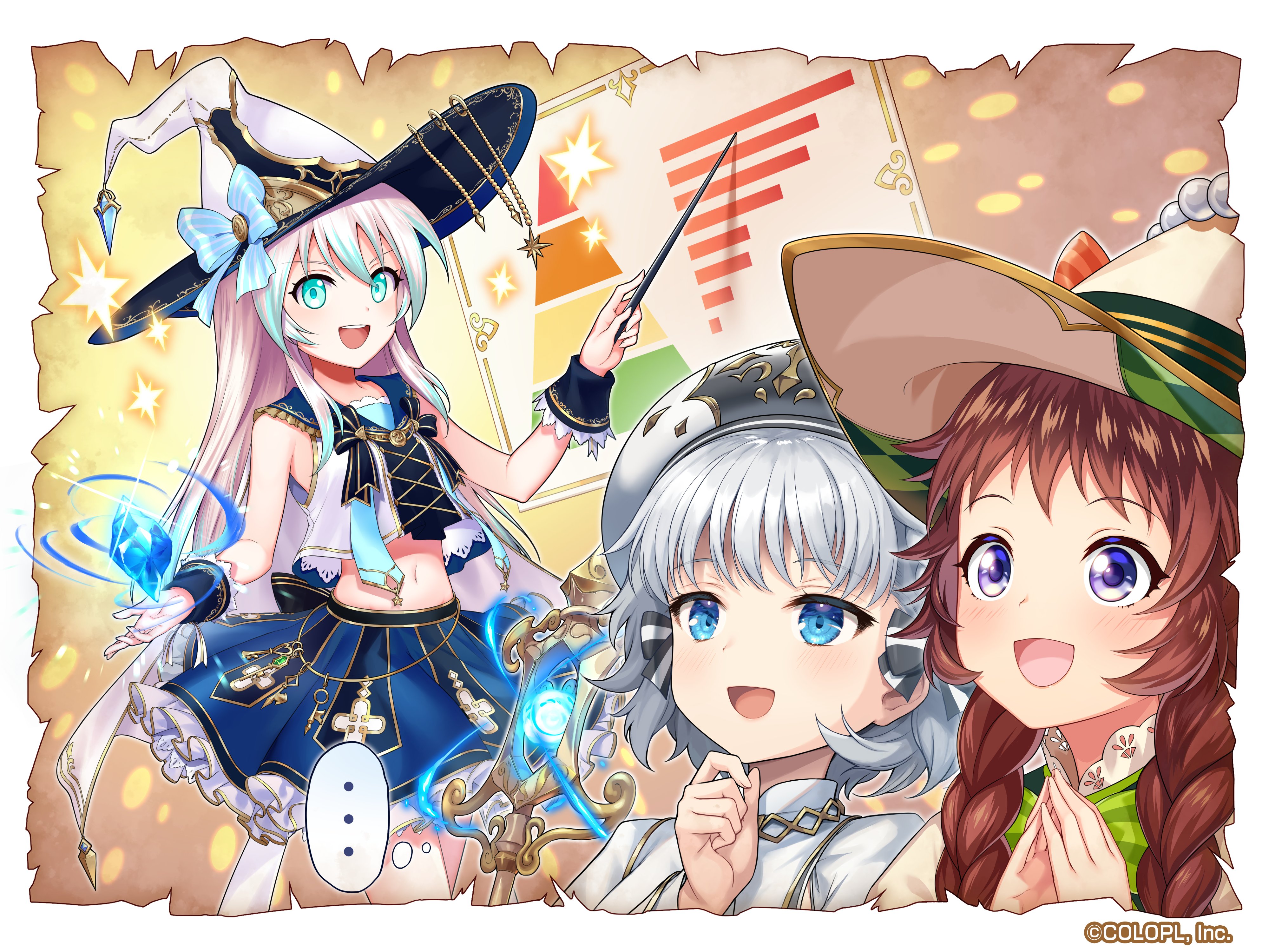 Twitter 上的 公式 魔法使いと黒猫のウィズ 運営チームより 開催中のイベント 超魔首領列伝 アルティメットシュガーレスガールズ のワンシーンを描いたイラストをお届けします W いつも大ざっぱなリルムが 賢者の石をget 経営コンサルだってできちゃう