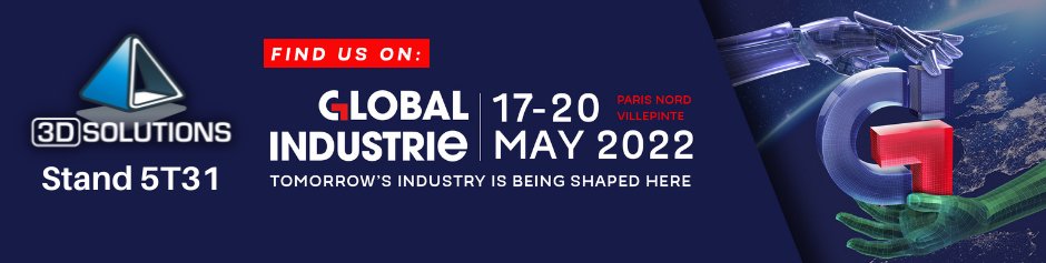👉3D Solutions exposera au salon Global Industrie Paris !

L'équipe 3D Solutions sera ravie de vous retrouver sur ce salon dédié aux industriels !

📅du 17 au 20 mai 2022
🗺️Paris Villepinte
👀Stand 5T31

Pour plus d'informations, cliquez-ici : ow.ly/iw9v50IqYSk