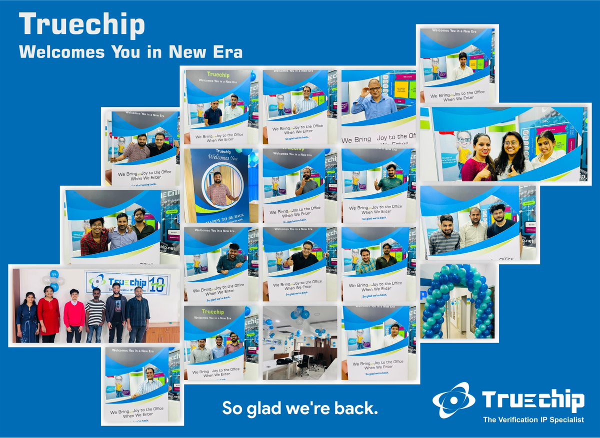TruechipS's tweet photo. A warm welcome from @TruechipS to all the employees. It's time for us to get started with new enthusiasm and get ourselves back in the game
#VerificationIP #Truechip #semiconductorindustry #circuitdesign #electronics #technology #siliconvalley #workfromoffice https://t.co/mJo72828iw