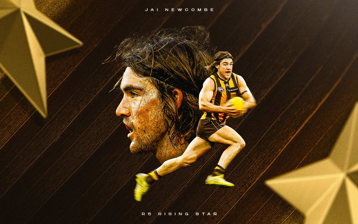 HawthornFC's tweet photo. This youngster is a young ⭐️ . 

Jai Newcombe has been recognised as the Round 5 Rising Star nominee. 👏

DETAILS ➡️  : https://t.co/AzPH7cIDAu https://t.co/BlmOkFaCDl