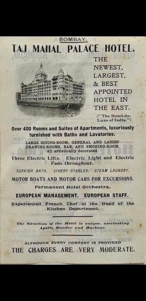 thebharatpur's tweet photo. This old advert most certainly represents the obsession of Taj Hotels with the west and colonisers. Why did the hotel need European management and European staff s mentioned in the advert, when Indian are known world over for their hospitality?! Shocking ! @OberoiHotels https://t.co/2fEMDVISxG
