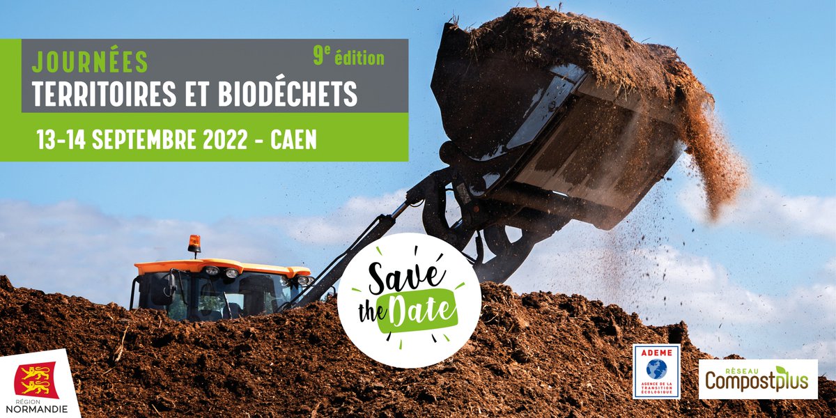 Compostplus_'s tweet image. SAVE THE DATE ! Les #journéesTerritoiresetBiodéchets reviennent ! Le 13 et 14 septembre prochains à #Caen #Normandie #biodéchets #réseaucompostplus #jtb #jtb2022 @ademe @RegionNormandie
