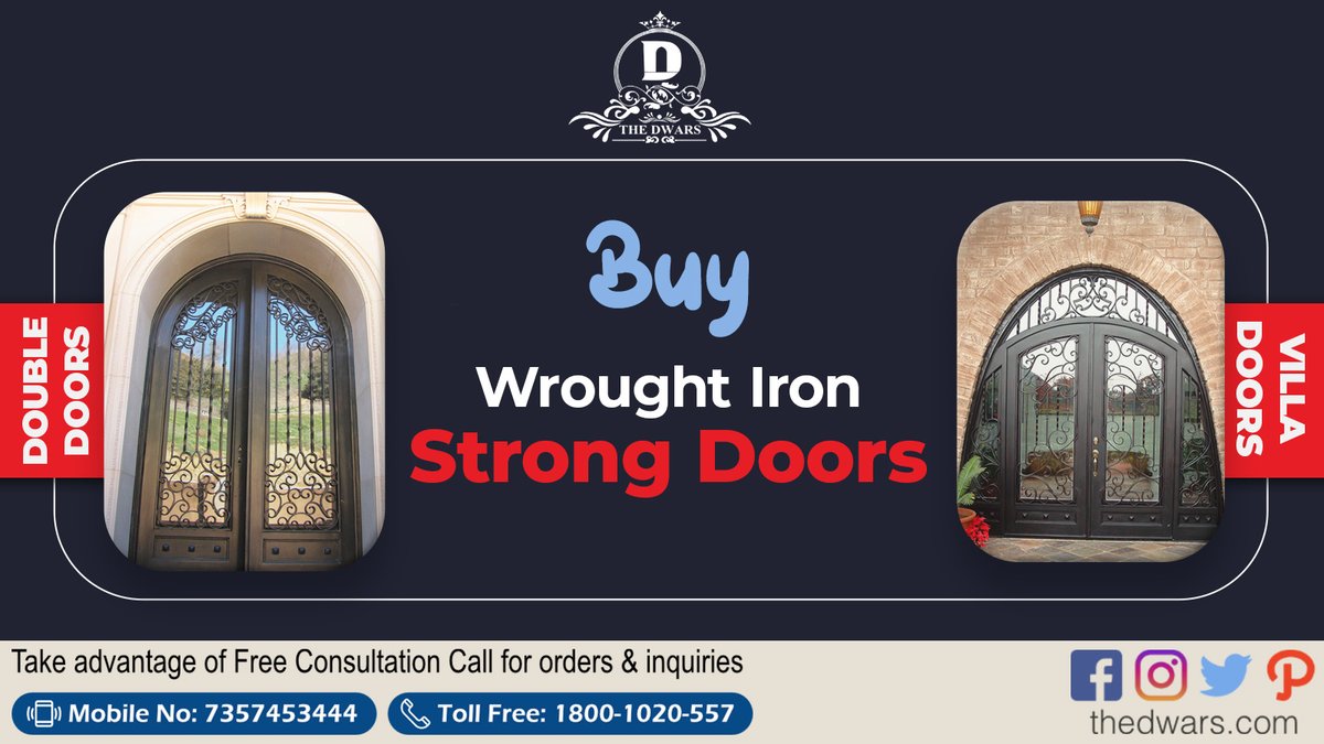 thedwars's tweet photo. Buy wrought iron strong doors Its beauty and strength make it durable and safe for your family and home. It prevents from theft and keeps your home safe.
Shop Online 👉 https://t.co/as14xKRzn0
#TheDwars #strongdoors #wroughtirondoor #irondoors #newirondoor #doubledoor #glassdoor https://t.co/YAQrUInGEp