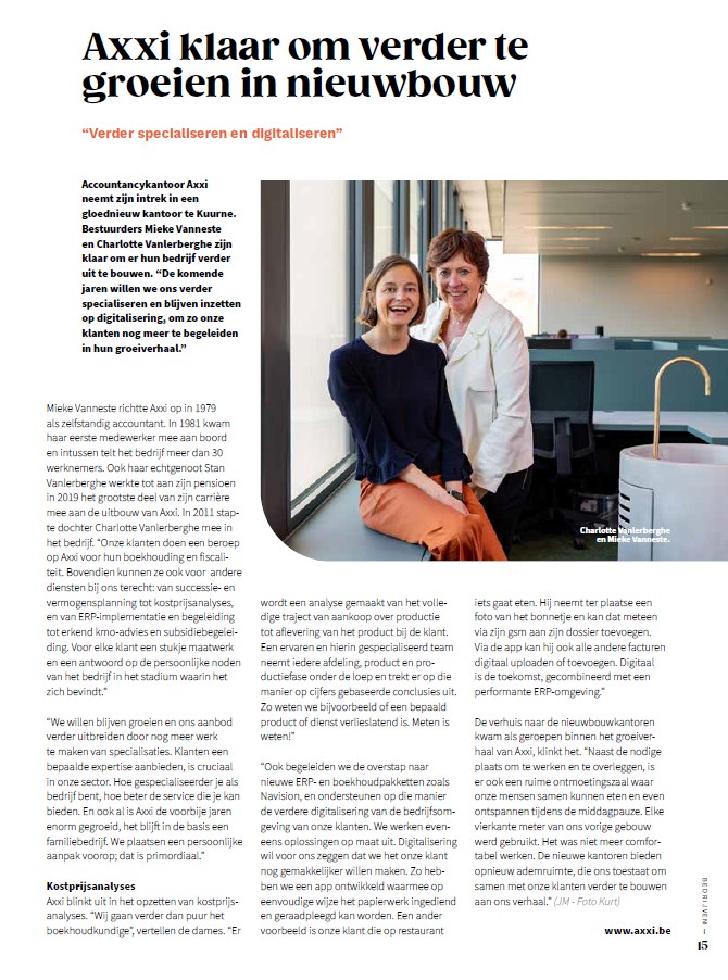 axxi_be's tweet photo. Specialiseren en digitaliseren! Lees meer over onze expertise en groei in de laatste editie van Voka Ondernemers West-Vlaanderen! #voka #jongvoka #axxi #groei #acccountancy https://t.co/7afpnyaL6W