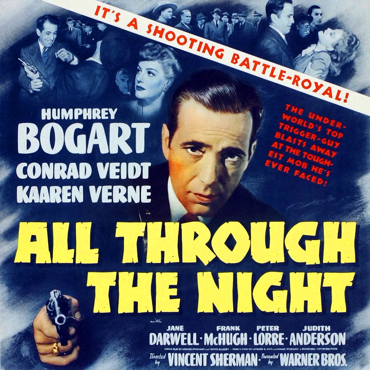 FrankMalfitano's tweet photo. FILM OF THE DAY: Offbeat, fun lively 1942 gangsters vs Nazis comedy drama with great collection of character actors & comedians in the cast #HumphreyBogart #PeterLorre #ConradVeidt #JaneDarwell #JackieGleason #PhilSilvers #WilliamDemarest #FrankMcHugh #JudithAnderson #EdBrophy 🎥 https://t.co/chtTGreqT3