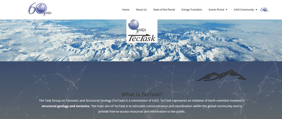 theIUGS's tweet photo. The Task Group on Tectonics and Structural Geology (TecTask) is a commission of IUGS. It represents an initiative of Earth scientists involved in structural geology and tectonics. Check out their video + what is on and how to get involved:  https://t.co/A5K4byF4Uu 
#TECTONIC https://t.co/newsh76wgI