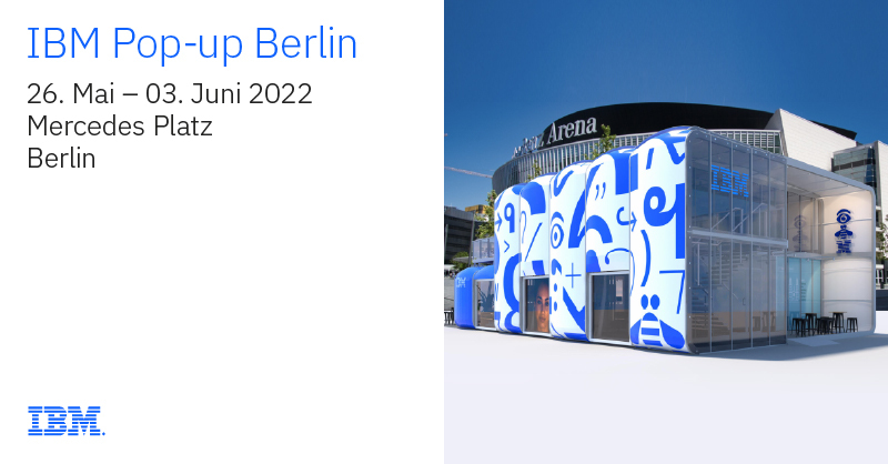 Der #IBMPopup reist nach #Berlin. Auf dem Mercedes Platz erwarten Sie Events, Workshops und eine interaktive Ausstellung. Sie wollen Meetings in 70 Metern Höhe genießen und mit Peers und Experten in den persönlichen Austausch gehen? 👉ibm.biz/ibmpopupber #LetsCreate <a href="/IBMDACH/">IBM DACH</a>