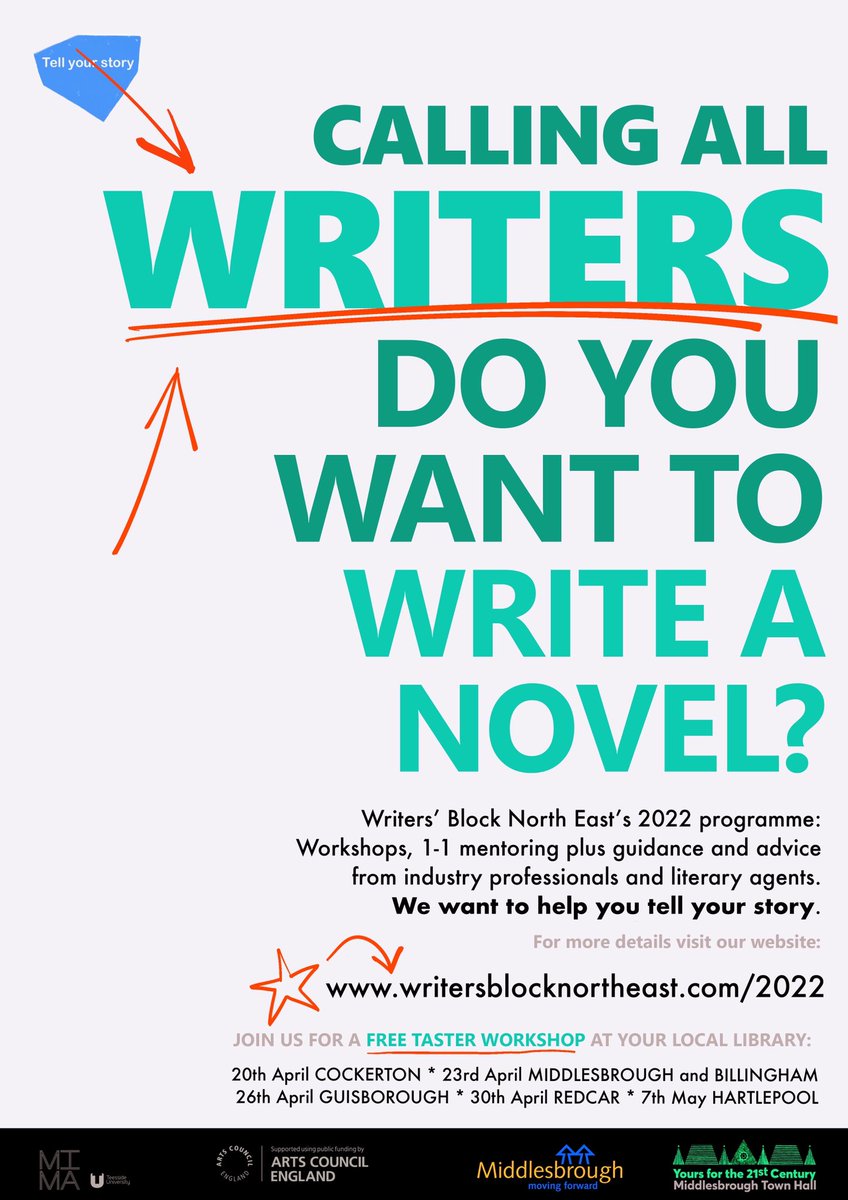 writersblockne's tweet photo. Do you have an idea for a novel? If so, we’d like to help you develop it, ready to present to agents. And we’re running a free taster workshop at Cockerton Library in Darlington, 2.30-4.30pm, tomorrow! https://t.co/9GqBtQUn1R
@darlingtonhipp @creative_dton @darloforculture https://t.co/BN9r726Jc6