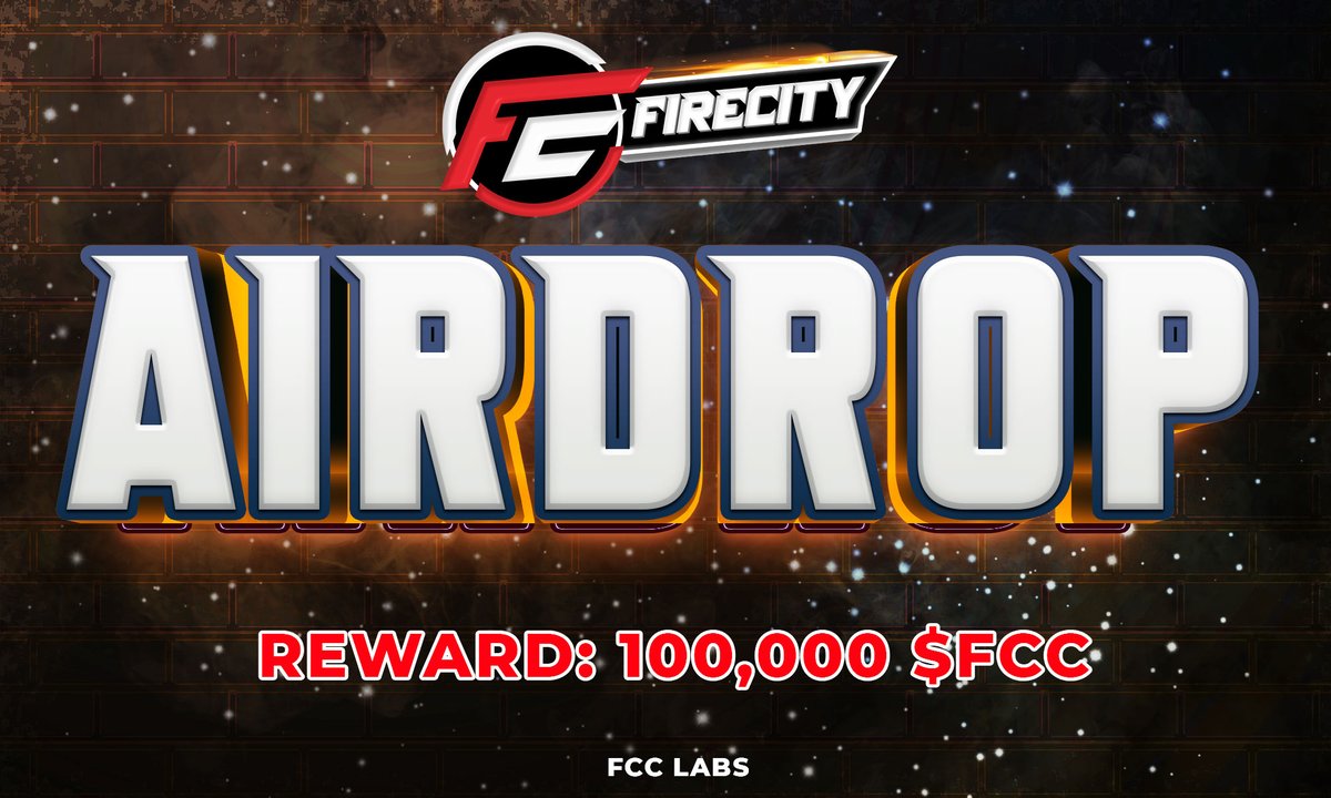 FREE AIRDROP
🏆 Task:  ➕ 300 FCC (~$15)
Airdropbot: t.me/FireCityOffici…
1st place:                  100,000 FCC (~$50,000)
2nd place:                 50,000 FCC (~$25,000)
3rd place:                  25,000 FCC (~$12,500)
4th to 10th place:    20,000 FCC (~$10,000) each