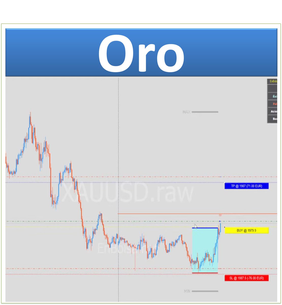 EnBolsa_'s tweet photo. Primera operación planteada para esta sesión

El #oro

Resumen de la operación
⚡Operación alcista
⚡Stop loss: 1972
⚡Entrada: 1979.2
⚡Take Profit: 1986

No te lo pierdas: 👇
https://t.co/2ltFjuwZ1F
#trading #commodities https://t.co/l6QvyIJ5AI