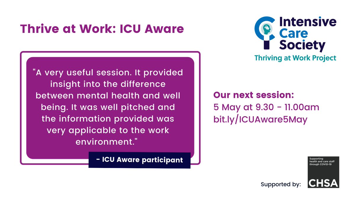 Leading an ICU team can be challenging, and it can be hard to know how to get the best out of your team.

The ICU Aware module of our Thrive at Work series by <a href="/DrJulie_H/">Dr Julie Highfield</a> can help you learn how to do just that, so register for our next session at bit.ly/ICUAware5May