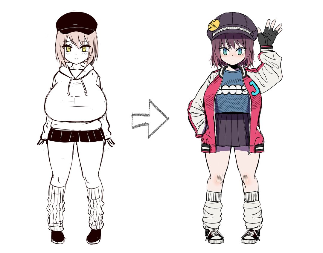 以前依頼用に作ったロリ巨乳ちゃんに色々要素足して魔改造。比較とか作れて楽しい 