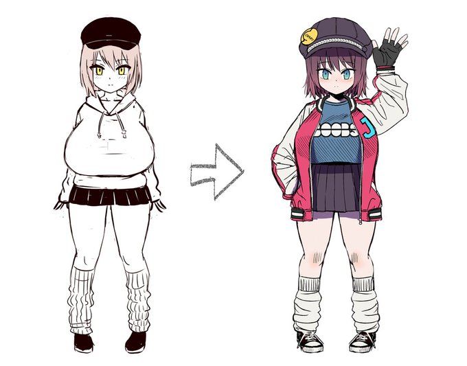 以前依頼用に作ったロリ巨乳ちゃんに色々要素足して魔改造。比較とか作れて楽しい 