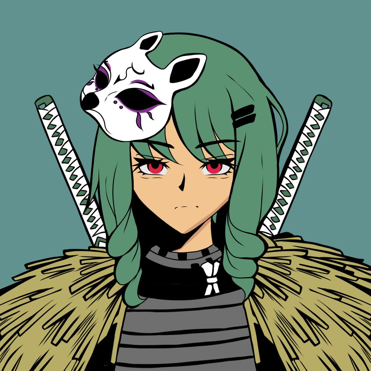 Namakupari's tweet photo. i making a fan art for  @NoryozNFT 👹🩸
#SAMURAI #NoryozArt https://t.co/yBHJnvPZYX